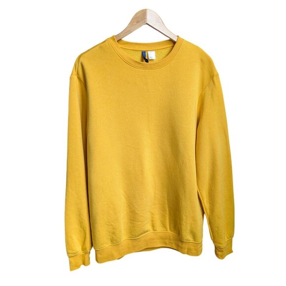 H&M Yellow Oversized Crewneck Sweater Men Size Medium - Picture 4 of 12